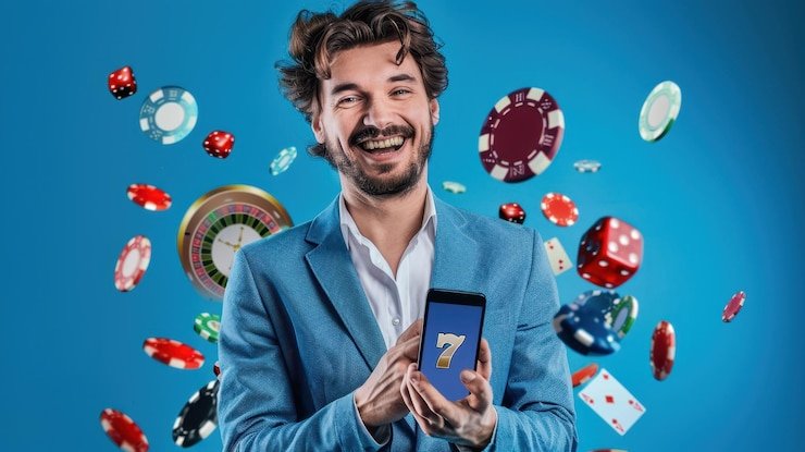 Layar utama 99zk bertema biru teknologi